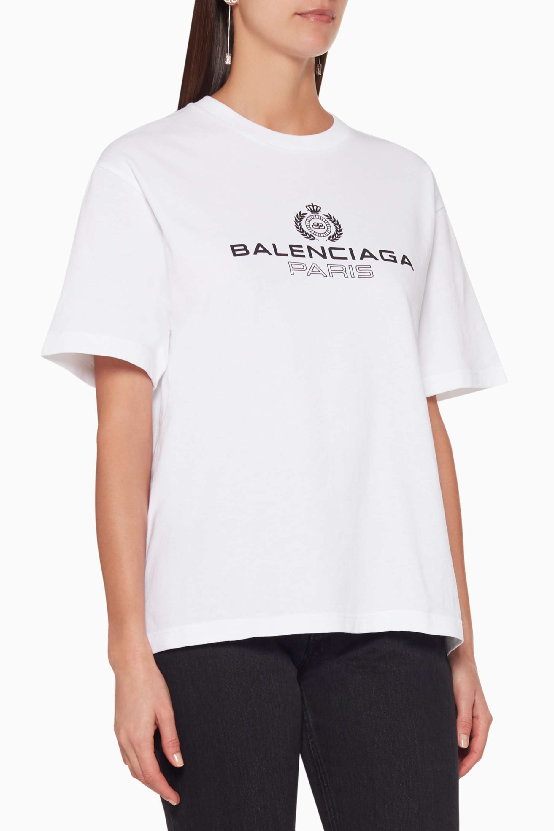 Shop Balenciaga White Paris T-Shirt for Women | Ounass UAE