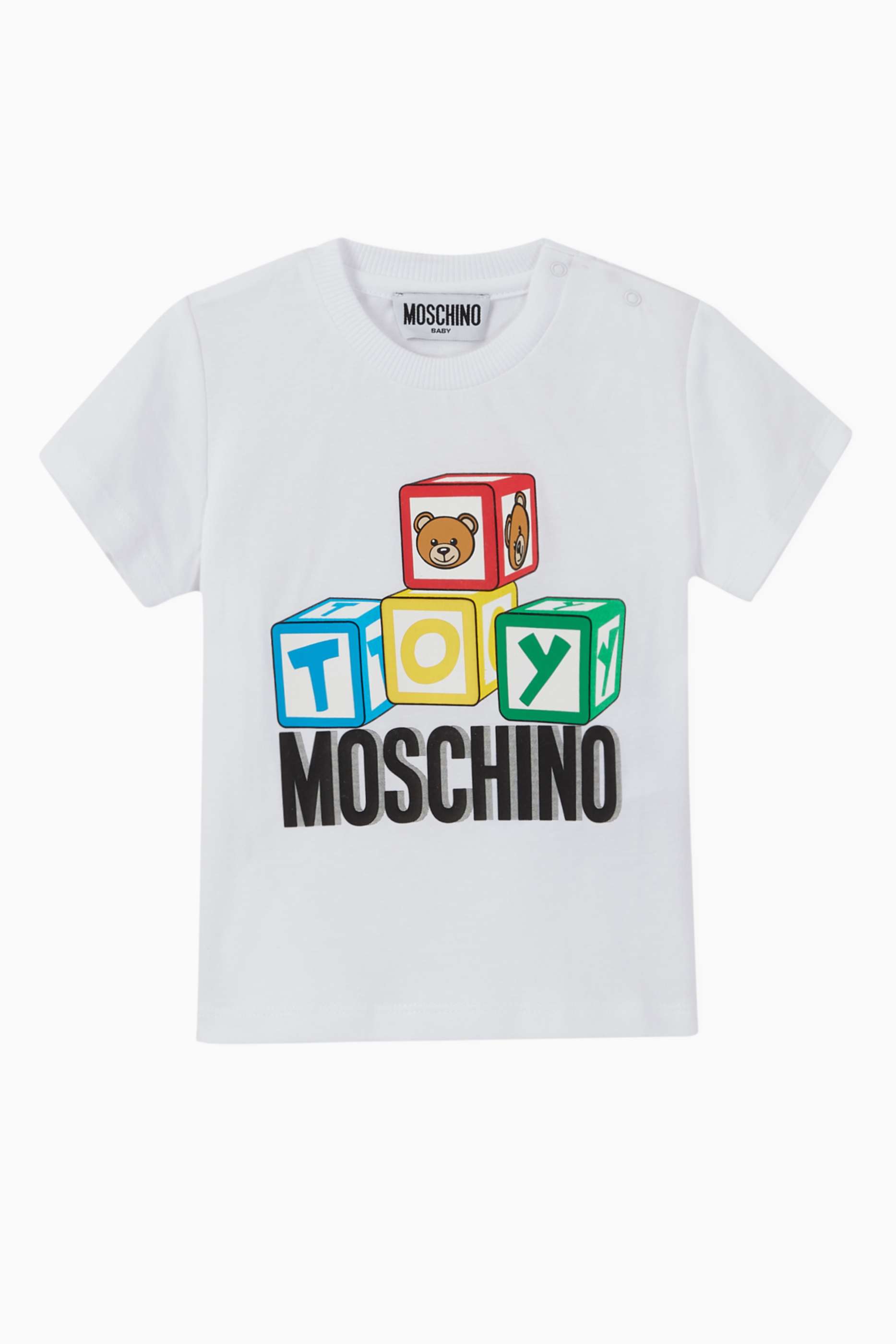 Shop Moschino White Cube T-Shirt for Kids | Ounass UAE