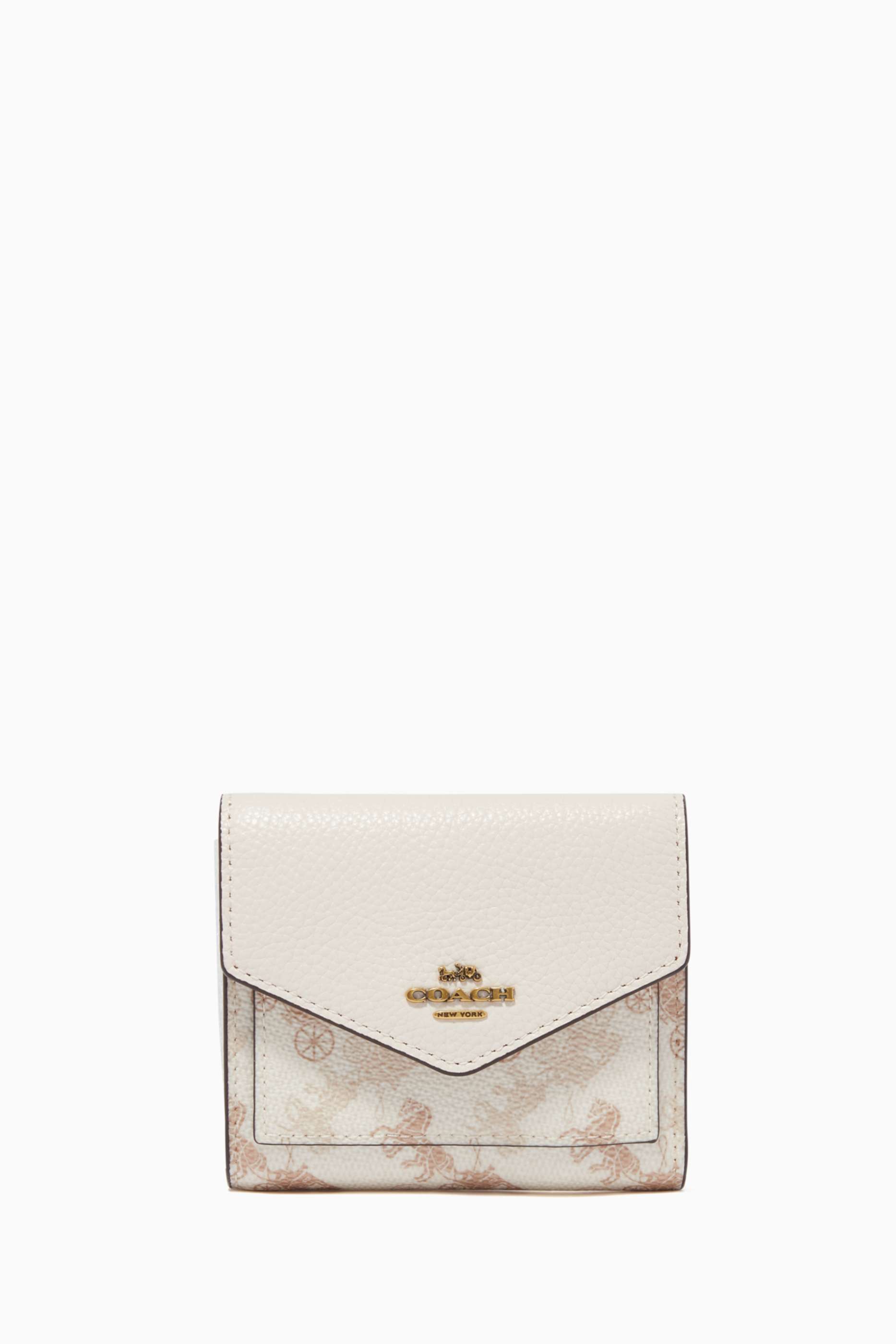 Shop Coach White Small Wallet with Horse & Carriage Print for 