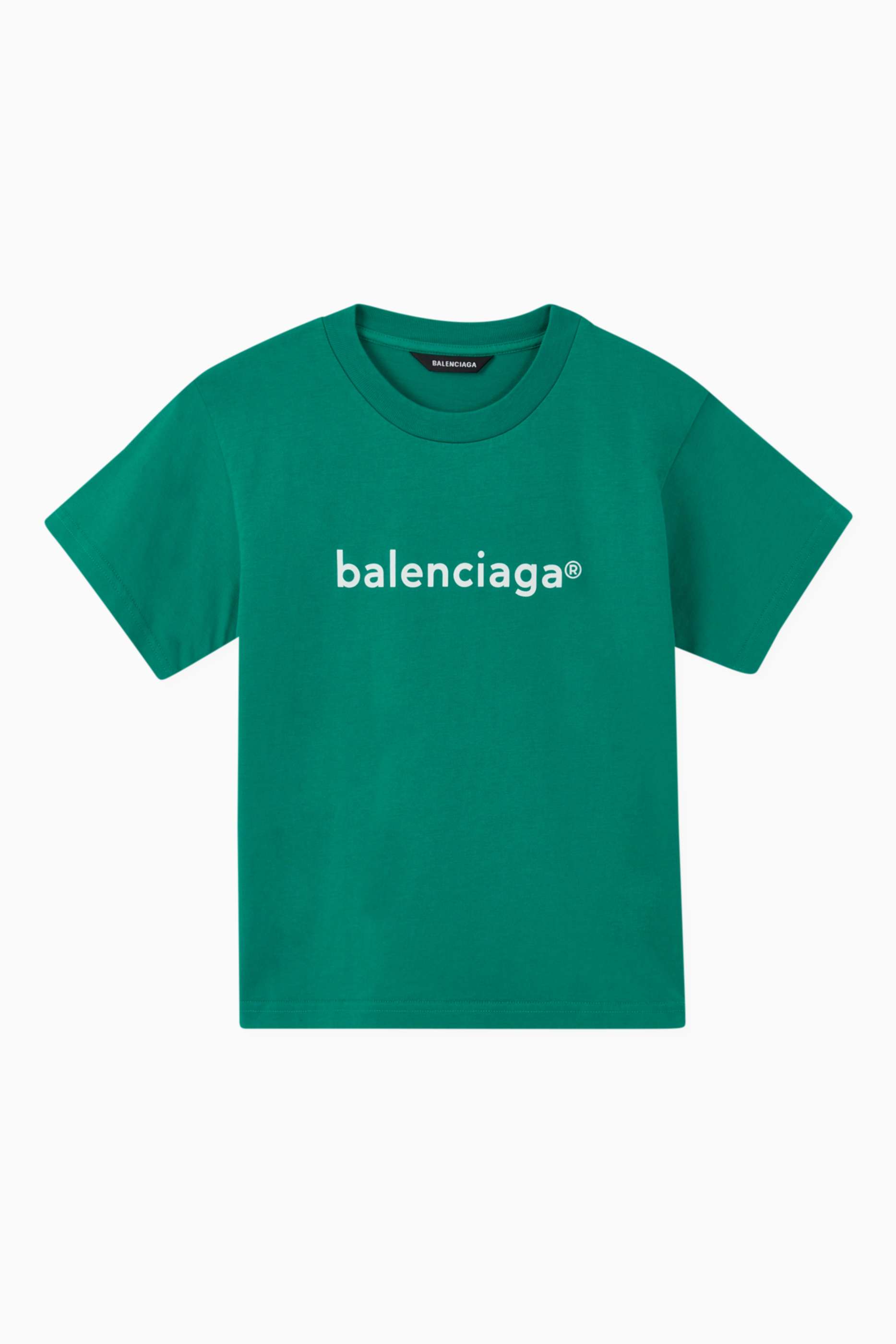 Shop Balenciaga Green New Copyright Small Fit Cotton T-shirt for 