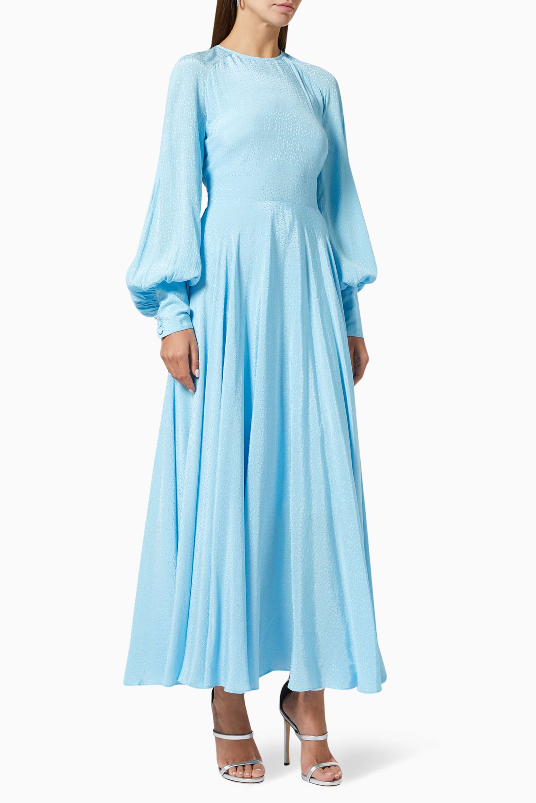 Shop Rotate Blue Mary Flared Maxi Dress ...