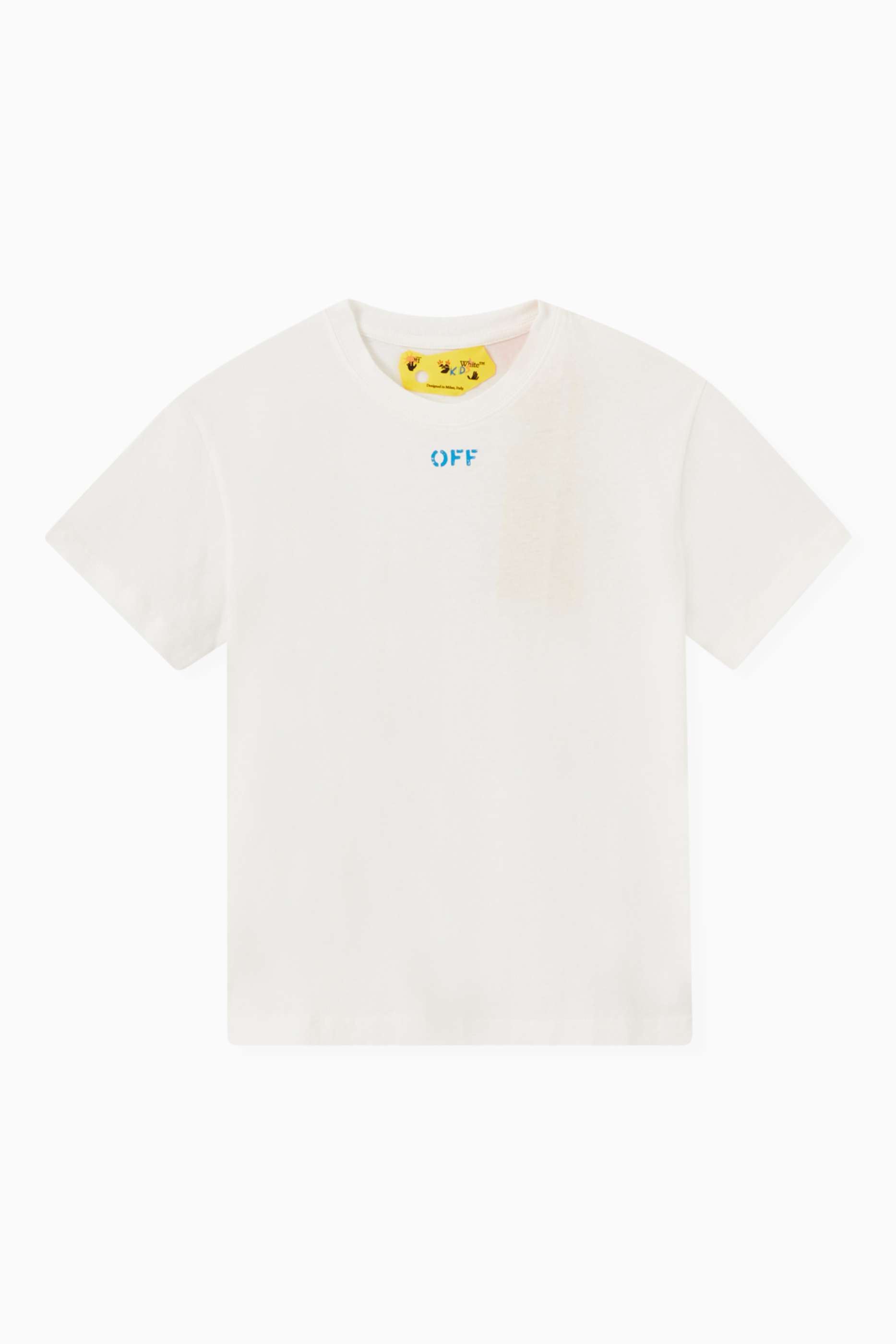 Shop Balmain Blue Logo T-Shirt in Cotton Jersey for Kids | Ounass UAE
