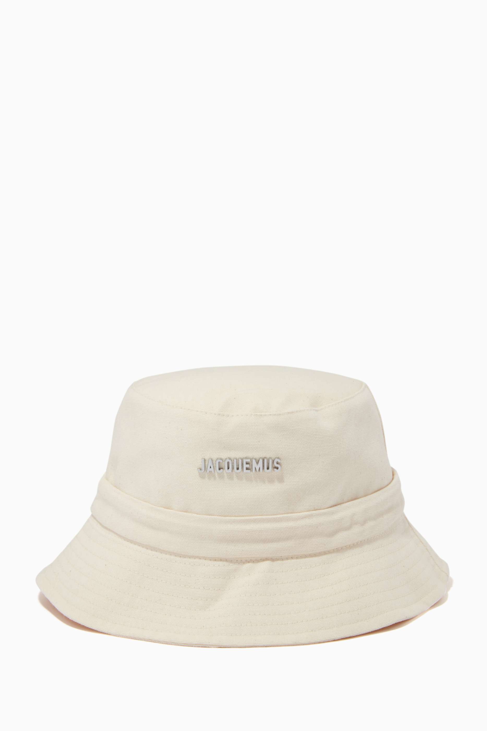 Shop Jacquemus Neutral Le Bob Gadjo Bucket Hat in Cotton Canvas 